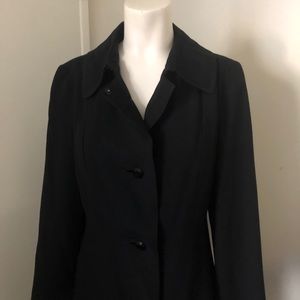 Vintage 40’s or 50’s Long Black fully lined Coat by Teppers size M